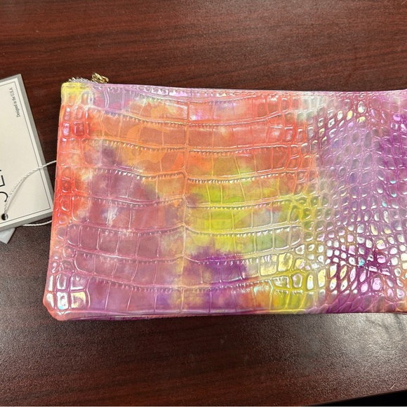 💐5/$25 Jen & Co Tie Dye Faux Alligator Crossbody Bag Wristlet NWT Rainbow Colors - Picture 14 of 14